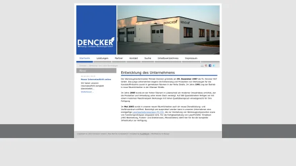 Website Screenshot: Dencker GmbH - Werkzeug- und Laser-Technologie - Dencker - Date: 2023-06-16 10:11:42