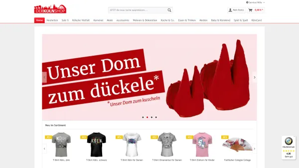 Website Screenshot: Der KölnShop - | Geschenke für und aus Köln | Der KölnShop - Date: 2023-06-16 10:11:42