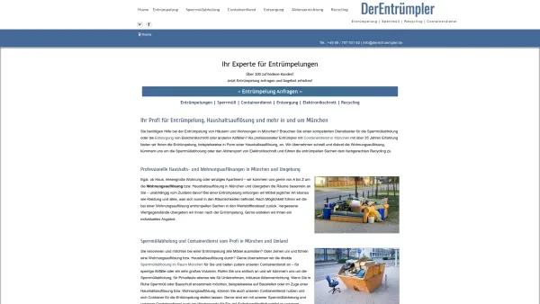 Website Screenshot: Der Entrümpler Containerdienst und Entrümpelungen - Entrümpelung, Haushaltsauflösung und Sperrmüllabholung in München - Date: 2023-06-16 10:11:45
