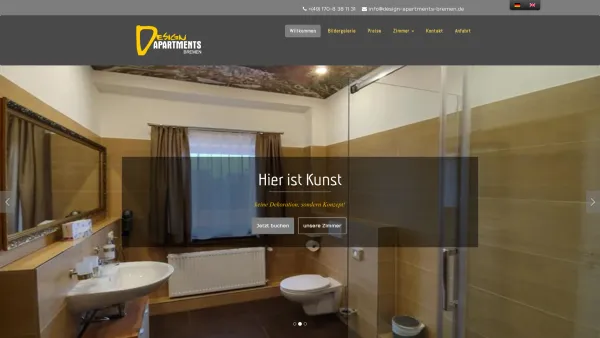 Website Screenshot: Design Apartments Bremen - Design Apartments Bremen – Gast sein, wo Kunst und Komfort zusammenkommen - Date: 2023-06-16 10:11:45