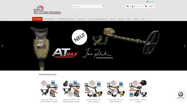 Website Screenshot: DTI Detector Trade International GmbH & Co. KG DTI Der Spezialist für Metalldetektoren - Im Metalldetektor Shop Detektoren & Zubehör kaufen | DTI - Date: 2023-06-16 10:11:45