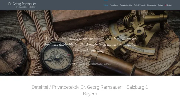 Website Screenshot: Detektei Dr. Georg Ramsauer - Privatdetektiv Dr. Georg Ramsauer - Detektei Salzburg - Date: 2023-06-16 10:11:45