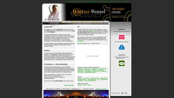 Website Screenshot: Detektei Lothar Wenzel -  Wir sind  bundesweit, immer für SIE da! - DETEKTEI WENZEL - Detektei Köln | Kölner Detektei - Date: 2023-06-16 10:11:45