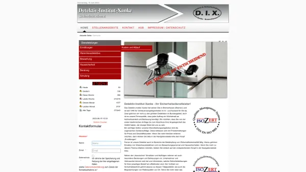 Website Screenshot: Detektiv-Institut Xanke -  Sicherheitsdienst  & Auskunftei - Detektei-Xanke - Detektiv Institut Xanke - Date: 2023-06-16 10:11:45