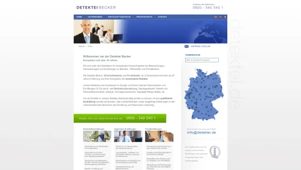 Website Screenshot: Detektei Becker Privat und Wirtschaftsdetektei - Detektei Becker - Wirtschaftsdetektei & Privatdetektei - Date: 2023-06-16 10:11:45