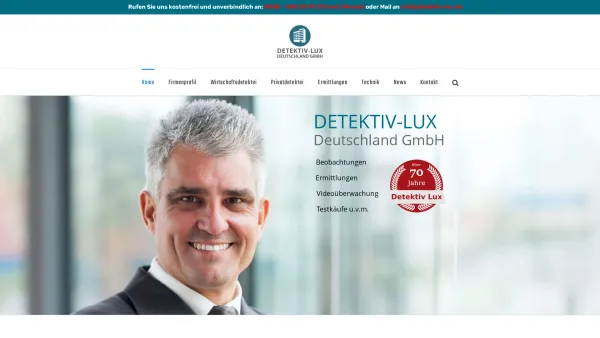 Website Screenshot: Detektiv-Lux Deutschland GmbH - Detektiv-Lux Deutschland GmbH - über 70 Jahre Erfahrung - Date: 2023-06-16 10:11:45
