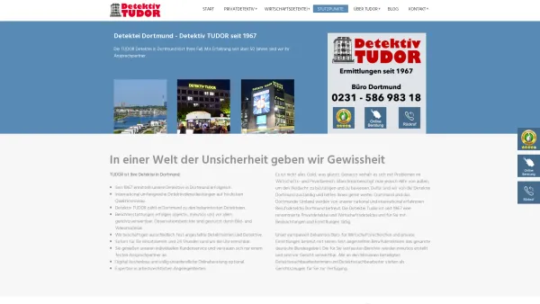 Website Screenshot: TUDOR Detektei Dortmund - Detektei Dortmund - Detektiv Tudor seit 1967! / Detektei TUDOR - Date: 2023-06-16 10:11:45