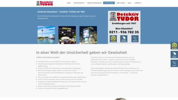 Website Screenshot: TUDOR Detektei Düsseldorf - Tudor Detektei Düsseldorf - ortskundige Detektive! / Detektei TUDOR - Date: 2023-06-16 10:11:45