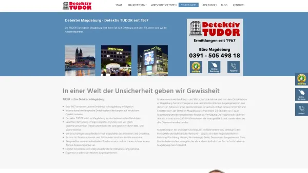 Website Screenshot: TUDOR Detektei Magdeburg - Detektei Magdeburg lokaler Ansprechpartner der Detektei Tudor / Detektei TUDOR - Date: 2023-06-16 10:11:45