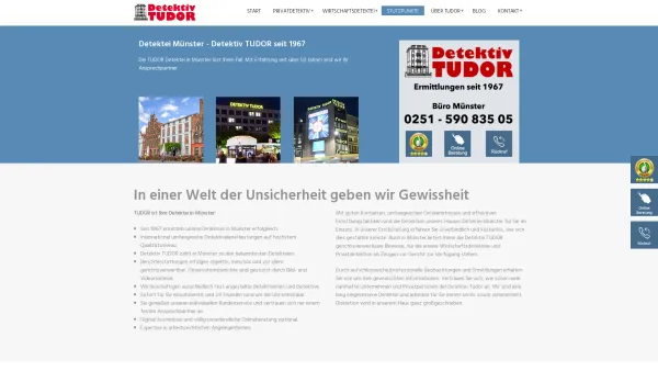 Website Screenshot: TUDOR Detektei Münster - Die TUDOR Detektei in Münster schafft Klarheit / Detektei TUDOR - Date: 2023-06-16 10:11:45