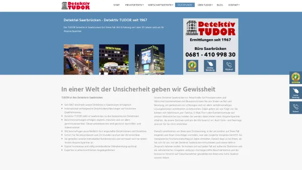 Website Screenshot: TUDOR Detektei Saarbrücken - Tudor Detektei Saarbrücken seit 1967 / Detektei TUDOR - Date: 2023-06-16 10:11:45