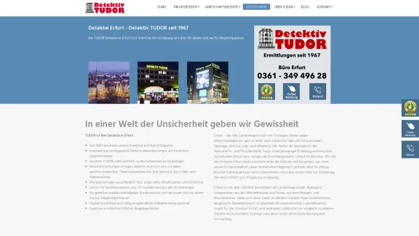 Website Screenshot: TUDOR Detektei Erfurt - Tudor Detektei Erfurt direkt vor Ort / Detektei TUDOR - Date: 2023-06-16 10:11:45