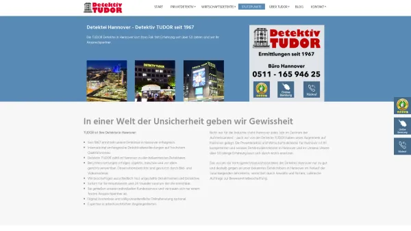 Website Screenshot: TUDOR Detektei Hannover - Tudor Detektei Hannover | Detektiv Ermittlung seit 1967 / Detektei TUDOR - Date: 2023-06-16 10:11:45