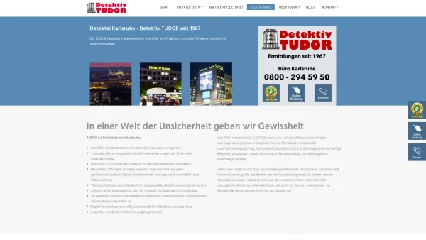 Website Screenshot: TUDOR Detektei Karlsruhe - Detektei Karlsruhe - Detektiv TUDOR seit 1967 / Detektei TUDOR - Date: 2023-06-16 10:11:45
