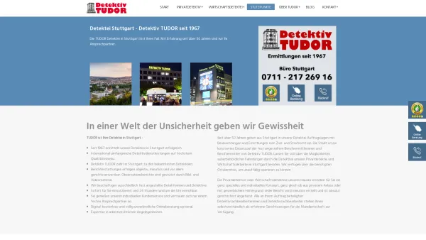 Website Screenshot: TUDOR Detektei Stuttgart - Detektei Stuttgart | Detektiv Tudor schafft Klarheit / Detektei TUDOR - Date: 2023-06-16 10:11:45