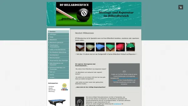 Website Screenshot: DF-Billardservice - DF-Billardservice ist ihr Spezialist wenn sie einen Billardtisch kaufen, beziehen, montieren oder reparieren lassen wollen. - DF-Billardservice.de - Date: 2023-06-16 10:11:45