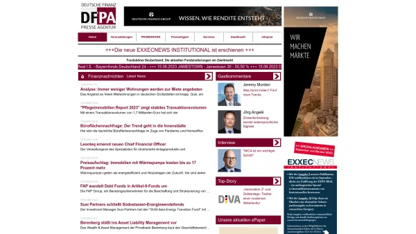 Website Screenshot: DFPA Deutsche Finanz Presse Agentur GmbH - Deutsche Finanz Presse Agentur – DFPA - Date: 2023-06-16 10:11:45