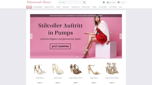 Website Screenshot: Diamond Shoes - Diamond Shoes - Damenschuhe in Untergrößen - Date: 2023-06-16 10:11:45