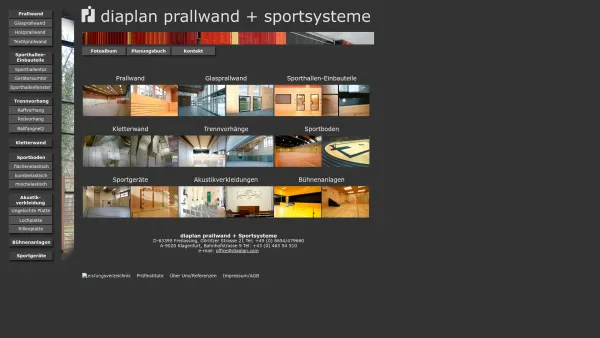 Website Screenshot: Diaplan Sporthallenausbau GmbH - Diaplan Sport-, Prallwand- und Akustiksysteme - Date: 2023-06-16 10:11:45