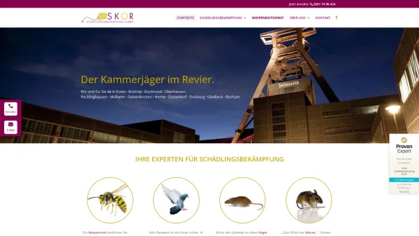 Website Screenshot: BSS SKOR Rhein-Ruhr - SKOR – Ihre Experten für Schädlingbekämpfung aus Essen - Date: 2023-06-16 10:11:49