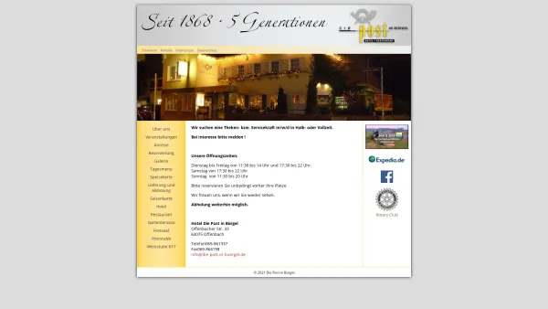 Website Screenshot: Die Post in Bürgel Hotel-Restaurant - Startseite - Date: 2023-06-16 10:11:49