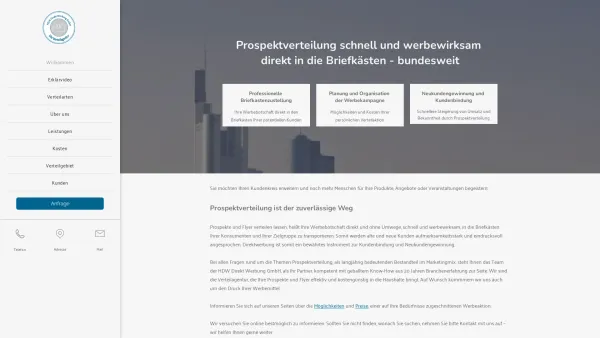 Website Screenshot: HDW Direkt Werbung GmbH - Prospektverteilung - HDW Direkt Werbung GmbH - Date: 2023-06-20 10:41:56