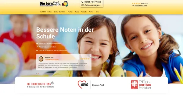 Website Screenshot: Die Lernhilfe Nachhilfe in allen Fächern - Nachhilfe bei der Lernhilfe an 19 Standorten im Rhein-Main-Gebiet - Date: 2023-06-16 10:11:49