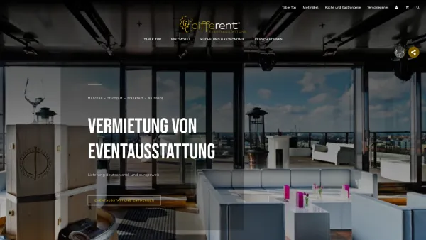 Website Screenshot: Different-Eventausstattung GmbH - Möbel mieten & Geschirr mieten - DIFFERENT EVENTAUSSTATTUNG - Date: 2023-06-16 10:11:49
