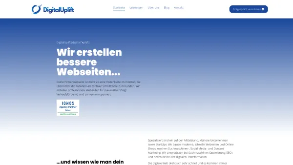 Website Screenshot: DigitalUplift - Webseiten Erstellung • DigitalUplift • Digital Agentur für den Mittelstand • 2023 - Date: 2023-06-20 10:41:56
