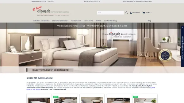 Website Screenshot: Textilgroßhandlung D. P. Schmits GmbH -  Textilien für Hotel & Gastronomie, Seniorenheime, Krankenhäuser, Wäschereien, Industrie u - dipasch - Date: 2023-06-16 10:11:49