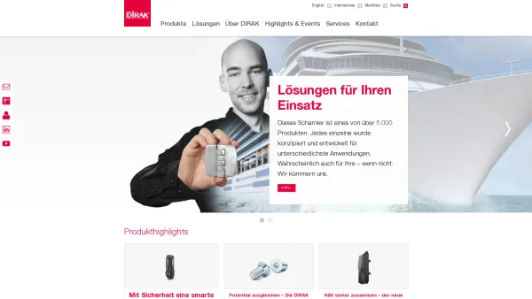 Website Screenshot: DIRAK Dieter Ramsauer Konstruktionselemente GmbH & Co. KG - DIRAK GmbH | Drehriegel | Schwenkhebel | Scharniere und mehr - Date: 2023-06-16 10:11:49