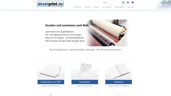 Website Screenshot: Direktprint Der Copyshop im Internet - Direktprint - Einfach Online Drucken Binden Laminieren - Date: 2023-06-16 10:11:49