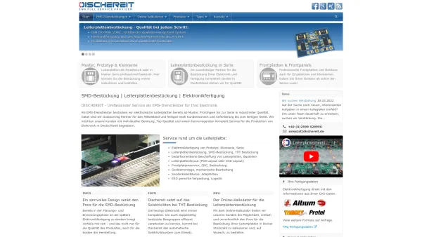 Website Screenshot: D-E-K Dischereit GmbH & Co. KG - Leiterplattenbestückung & SMD-Bestückung bei Dischereit - Date: 2023-06-16 10:11:49