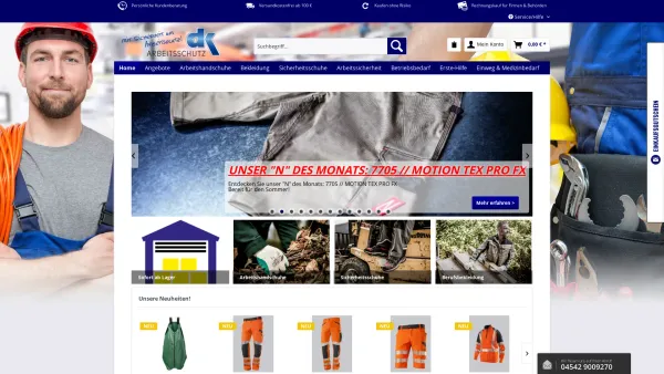 Website Screenshot: Berufskleidung Shop DK-Arbeitsschutz OHG - Berufskleidung Shop DK -Arbeitsschutz | Qualität zu Top Preisen - Date: 2023-06-20 10:41:56