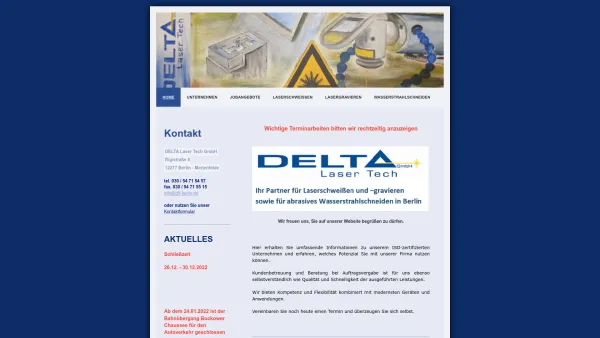 Website Screenshot: Delta Laser Tech GmbH - DELTA Laser Tech GmbH - Date: 2023-06-16 10:11:49
