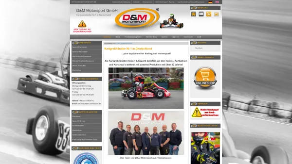 Website Screenshot: D&M Motorsport GmbH - D&M Motorsport GmbH - D&M Motorsport Kartgroßhändler Nr.1 in Deutschland - Versand weltweit! - Date: 2023-06-16 10:11:49
