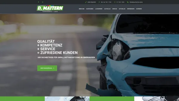 Website Screenshot: D.MATTERN KAROSSERIEBAU & LACKIEREI - Home | D. Mattern Karosserie und Lackiererei Oberhausen - Date: 2023-06-16 10:11:49