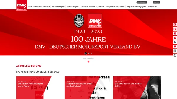 Website Screenshot: DMV Deutscher Motorsport Verband e.V - Deutscher Motorsport Verband e.V. - Date: 2023-06-20 10:41:56