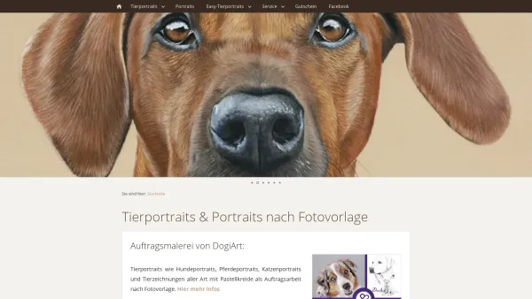 Website Screenshot: Tierportraits Michaela Brell - Tierportraits und Portraits nach Fotovorlage mit Pastellkreide - Date: 2023-06-16 10:11:52