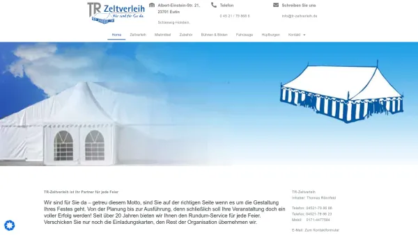 Website Screenshot: Dohses Zeltverleih & Partyservice-Inh. Thomas Rönnfeld - Home - TR Zeltverleih - Date: 2023-06-16 10:11:52