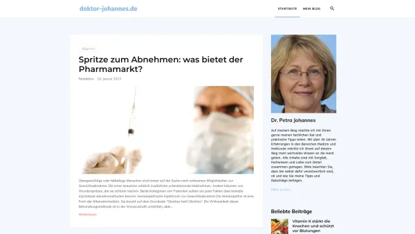 Website Screenshot: Dr. Johannes GmbH & Co. KG - Startseite - Dr. Petra Johannes - Date: 2023-06-16 10:11:52