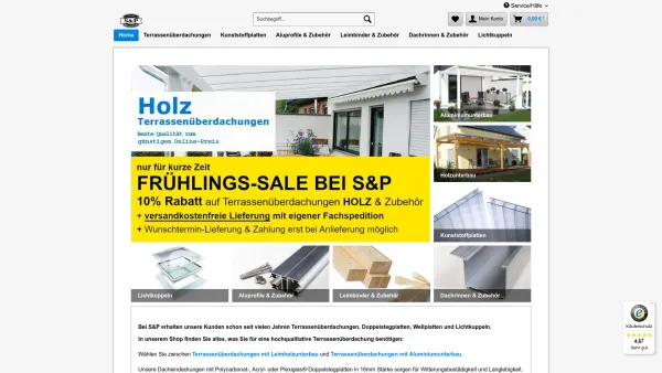 Website Screenshot: S&P Kunststoff KG - S&P-Sparpreise: Terrassenüberdachungen 20% günstiger - Date: 2023-06-20 10:41:56