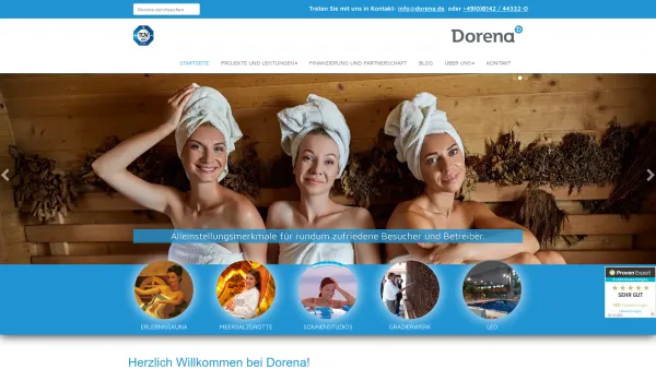 Website Screenshot: Dorena Freizeitanlagen GmbH & Co. KG - Beratung & Investitionsbeteiligung bei Erlebnissauna & mehr - Date: 2023-06-20 10:41:56