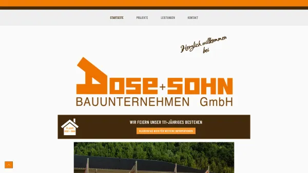 Website Screenshot: Dose und Sohn Bauunternehmen GmbH - Startseite - Dose + Sohn Bauunternehmen GmbH - Date: 2023-06-16 10:11:52