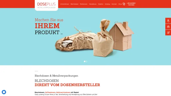 Website Screenshot: Dosenspezialist GmbH - DOSEPLUS | Blechdosen & Verpackung - Date: 2023-06-16 10:11:52