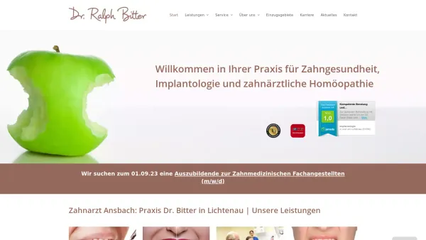Website Screenshot: Dr. Ralph Bitter Zahnarzt - Zahnarzt Ansbach | Zahnarztpraxis Dr. Bitter in Lichtenau - Date: 2023-06-16 10:11:52