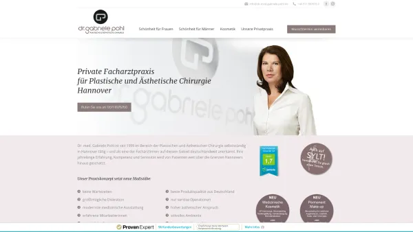 Website Screenshot: Praxis Dr. med. Gabriele Pohl GmbH - Plastische & Ästhetische Chirurgie in Hannover | Dr. med. Gabriele Pohl - Date: 2023-06-20 10:41:56