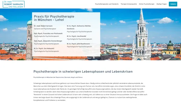 Website Screenshot: Dr. med. Robert Sarrazin & Kollegen Praxis für Psychotherapie - Praxis für Psychotherapie München Lehel - Dr. med. Robert Sarrazin & Kollegen - Date: 2023-06-20 10:41:56