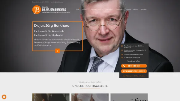 Website Screenshot: Kanzlei Dr. jur. Jörg Burkhard - Rechtsanwalt Steuerrecht Steuerstrafrecht Wiesbaden und Frankfurt/Main | Kanzlei Dr. jur. Jörg Burkhard - Date: 2023-06-16 10:11:52