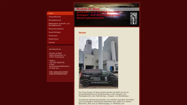 Website Screenshot: Dreams Of Steel - Dreams of Steel - Home - Date: 2023-06-16 10:11:52